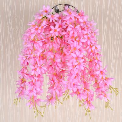 5 Heads/Bunch of Artificial Lilac Flower Vines Fake Silk Wisteria Wedding Party Decoration Hanging Vines