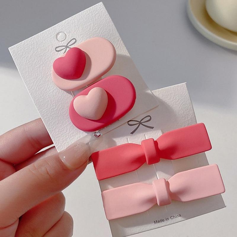 Süße, schöne rosa Dopamin-Haarspange für Frauen, Kawaii-Metall-Haarnadel, Mädchen-Haar-Accessoires, Pony, gebrochene Haarspangen, Seitenspangen