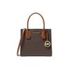 MK Série Mercer Clássico Francês Vintage Monograma Color Block Lona Revestida de PVC Bolsa Sanfonada Bolsas Femininas Marrom 35S1GM9M2B-BRN
