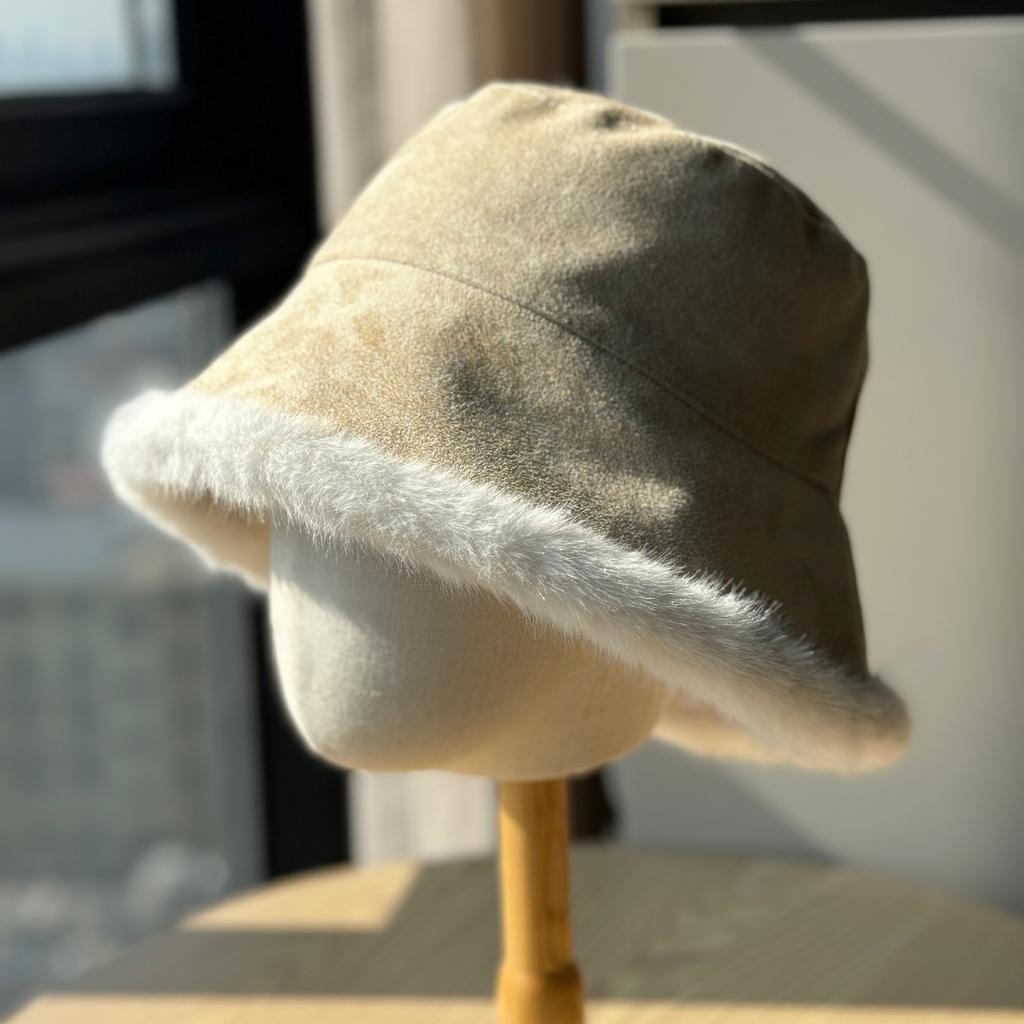 Autumn and winter popular hat female bag head hat plush hat female bucket hat small loose thermal hat versatile cold