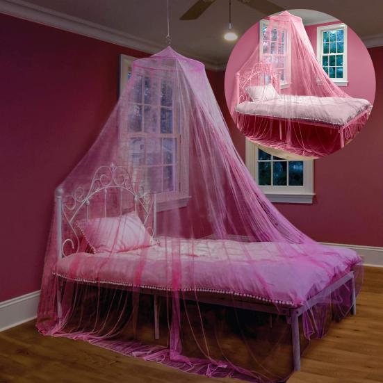 Single Door Mosquito Net Bed Canopy Solid Color Design Good Breathability Easy Installation