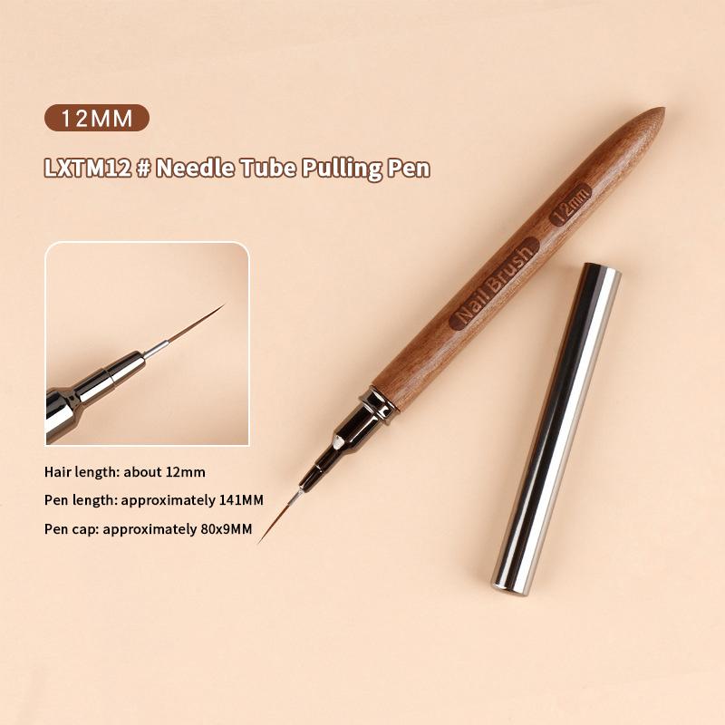 1Pcs DIY Painting Brush with Wood Handle Art Liner for Drawing Lines Stripe Flower Nail Art 5 Different Sizes