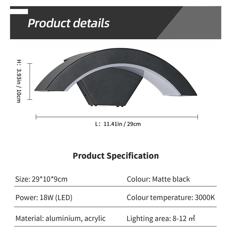 LED Wall Lamp Aluminum Waterproof For Outdoor Garden Lights Interior Wall Light For Bedroom Street Corridor Stairs Lighting