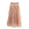 Irregular Mesh Women's Skirt Autumn/Winter 2025: Multi-Layer Cake Puffy Long Skirt, Super Fairy Temperament Dress