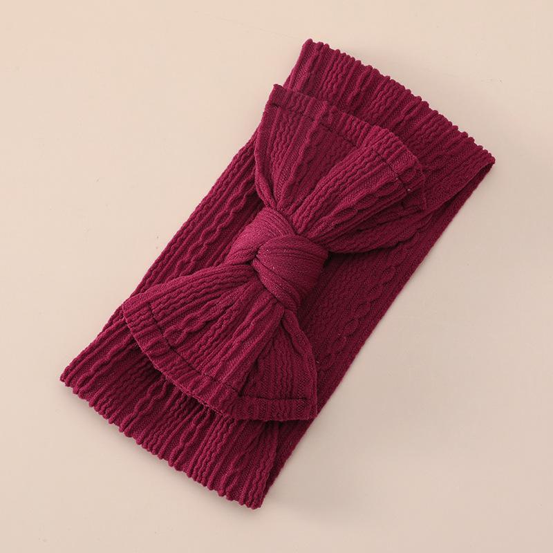 Opaska Dziecięca z Kokardą Podwójna Żakardowa Szeroka Elastyczna Węzeł na Górze Regulowana dla Dziewczynek 0-24 Miesięcy Miękka Bawełniana Opaska Niemowlęca Do Zdjęć Noworodkowych