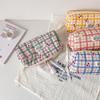 Portable Plaid Cloth Pencil Case Large Capacity Multi-Purpose Stationary Storage Bag Pencil Bag