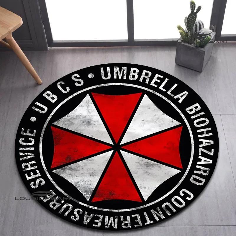 R-Resident Evil Umbrella Printed Round Carpet Living Room Bedroom Beautiful Carpet Non -slip Door Pad Floor Mats Birthday Gift