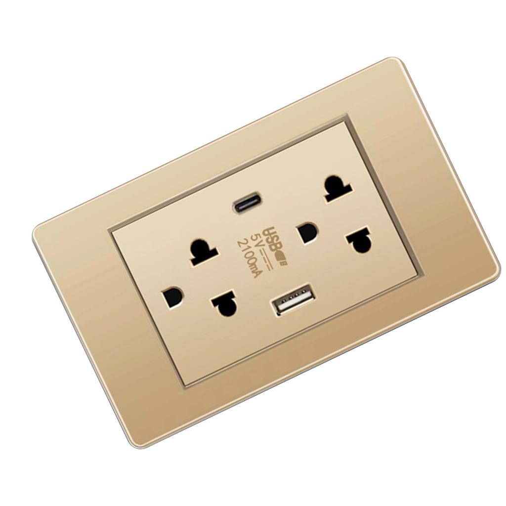 Thailand Type Electrical Wall Receptacle Outlet Space Saving USB Type C Wall r Outlet for Home