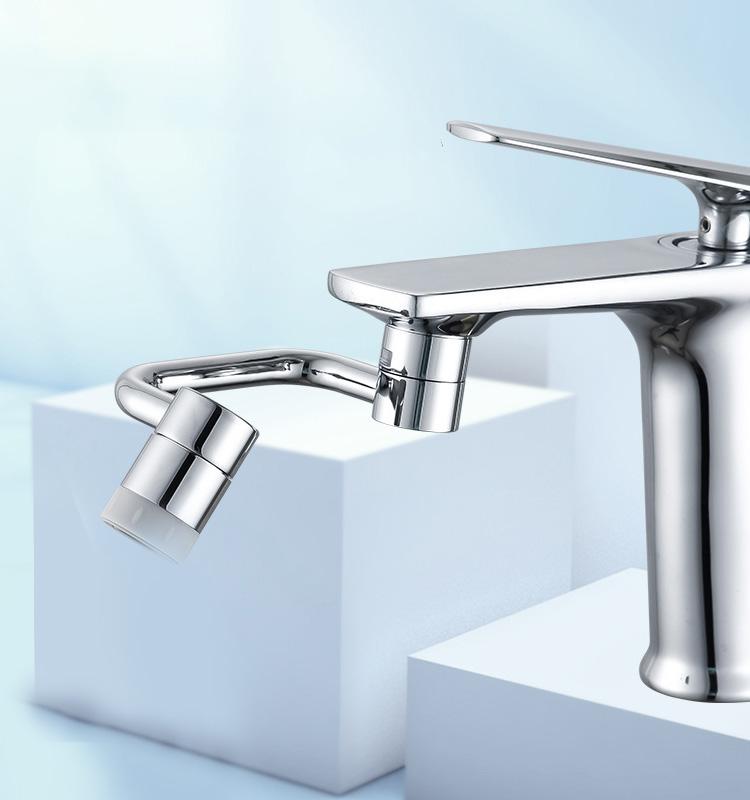 Modern 1080 Degree Rotating Robotic Arm Faucet Water Saving ABS Brass Material Aerator Copper Arm for Bathroom Kitchen Use Brass