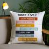 English Education Cushion Cover Plush Fabric DoubleSided Printed Invisible Zipper Sofa Pillow Case Home Bedroom Decor