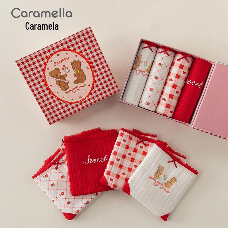 

Caramella Women s Sweet Style Antibacterial Cotton Blend Briefs 4-Pack XL