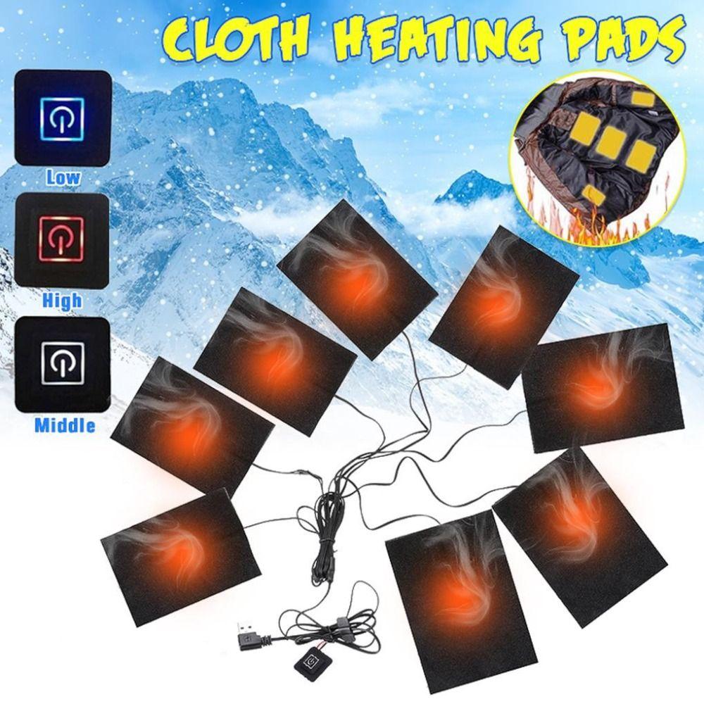 3 Levels Electric Cloth 1 To 8 Waterproof Heating Vest Pads Fold-proof USB Heating Outdoor Heating Pads