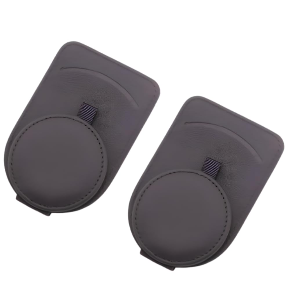 

seizar 2pcs Car Sunglasses Clip Glasses Holder Genuine Leather Sun Visor Card Pocket Car Accessories Cool Comfort Dating Gift (Brown)