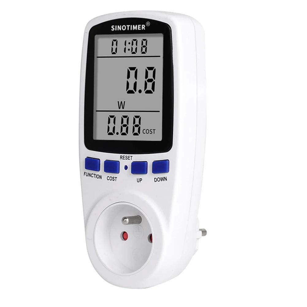220V Digital Wattmeter AC EU Power Meter LCD Electricy Consumption Meter Socket Wattage Kwh Energy Meter FR US Power Analyzer