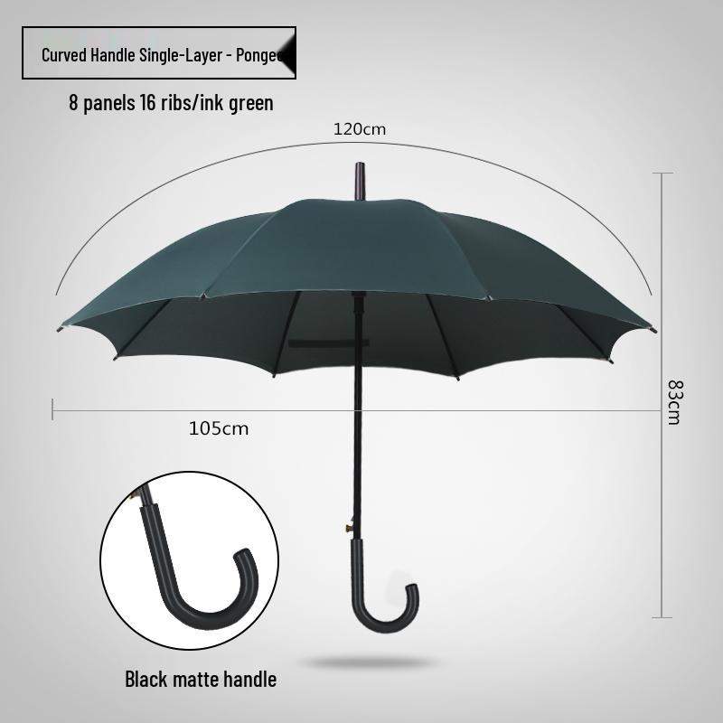 16-Rib Windproof Rainbow Umbrella - Long Handle, Sun & Rain Protection, Perfect for Business & Logo Advertising