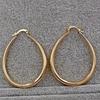 Golden-Tone Simple Color Hoop Earrings for Women - Bohemian Vintage Style Smooth Minimalist Design, Everyday Jewelry Gift Versatile Accessories