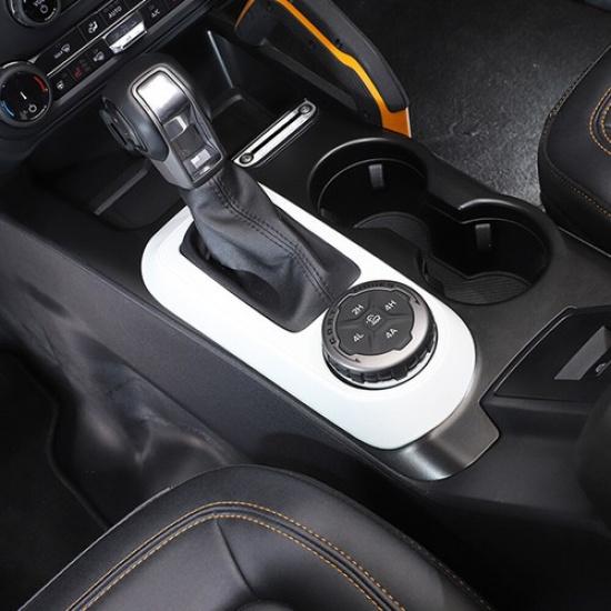 Inner Car Gear Shift Panel Decoration Cover Trim For Ford Bronco + White ABS