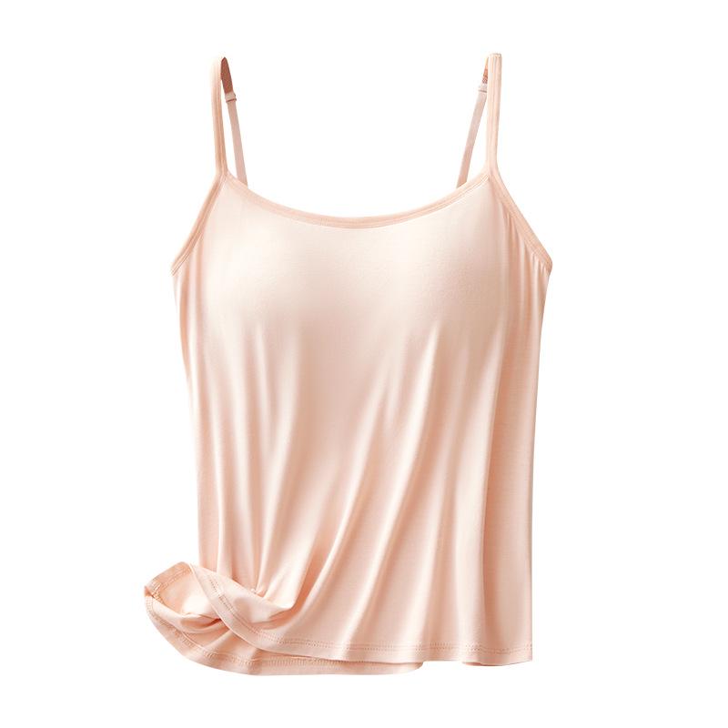 

Модальная женская майка-топ большого размера с бюстгальтером L: 95-100 jin телесный