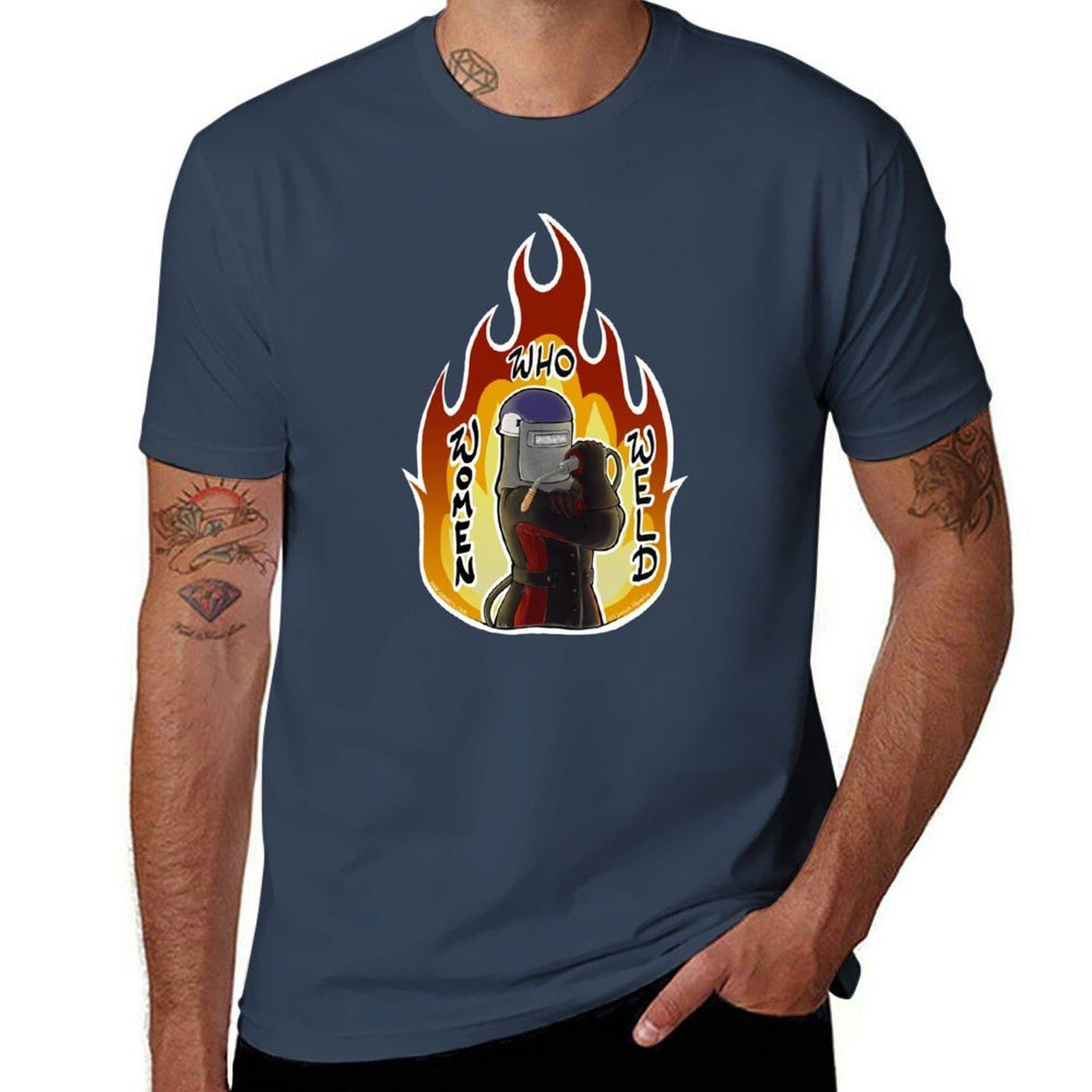 Unisex Who Weld Fire Tshirt Plus Size Short Sleeve Tshirt S