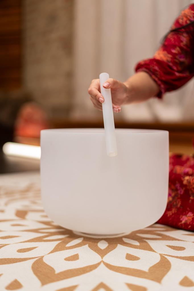 MEINL Sonic Energy Collection Bol Cântător de Cristal Tijă Silicon CSBRM, Acoperit, Mediu, 7,8"