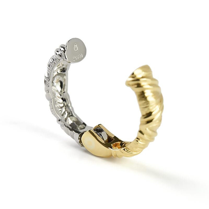 Paar voor één Pierring Echte Omkeerbare K18 Platina Brot Oorbellen Pierring Oorklem Oorclip 18k Pt950 Unisex Zoals Reis Goud [Helft oor]