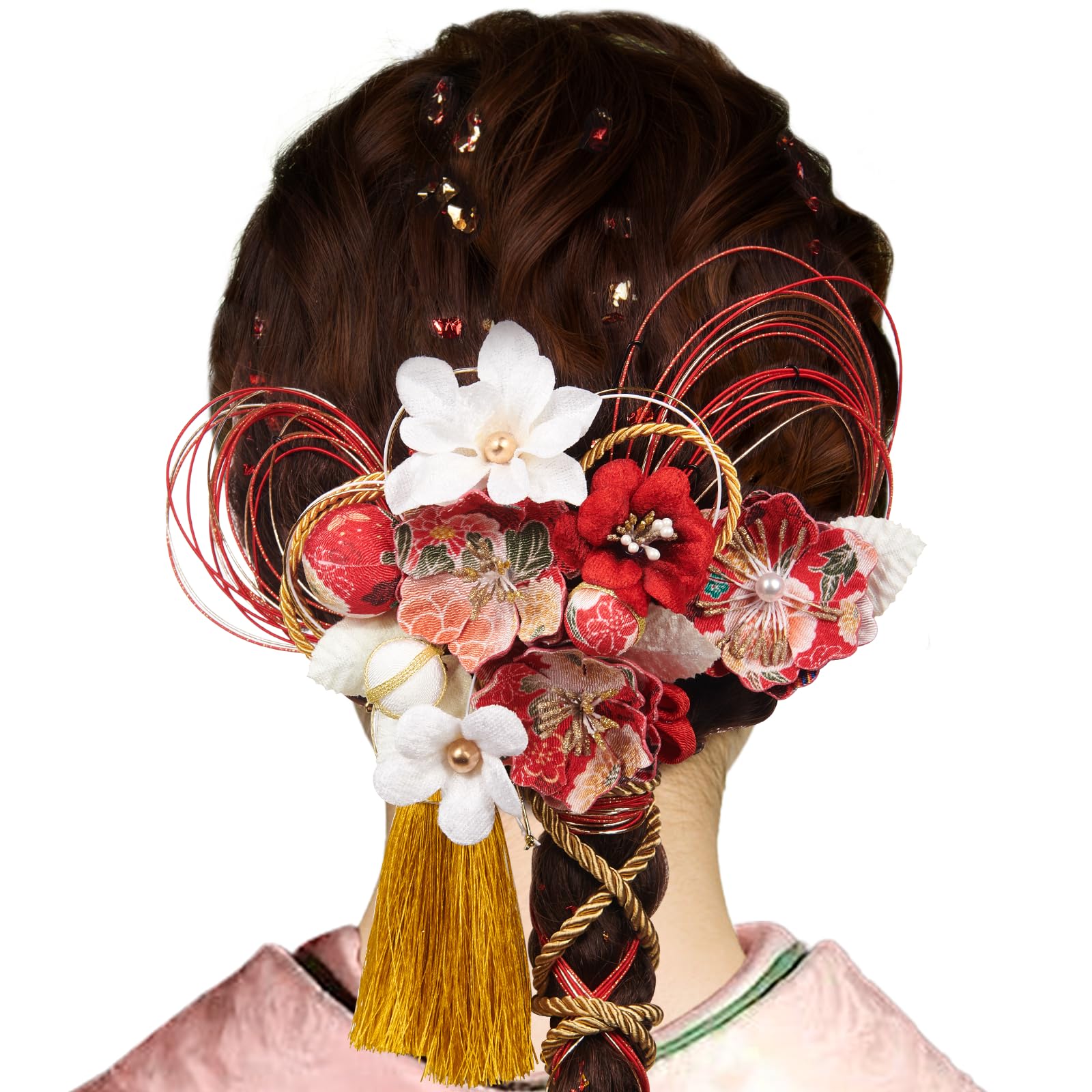 

OTAKUMARKET Hair 2 Colors Ornament, Coming-of-Age Ceremony, Kimono, Mizuhiki, Tsumami-zaiku, Hakama, Graduation, Yukata, Flower, Wedding,