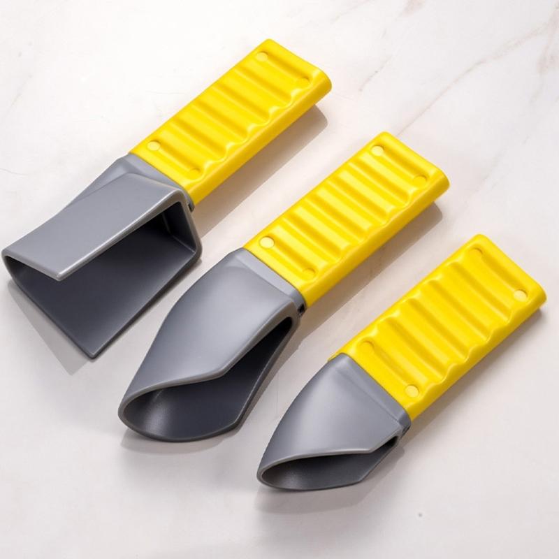 3 Pieces Precise Corner Scraper Set Featuring ABS Nylon Grip for Smooth Grouting on Various Surfaces Including Tiles and Exteriors