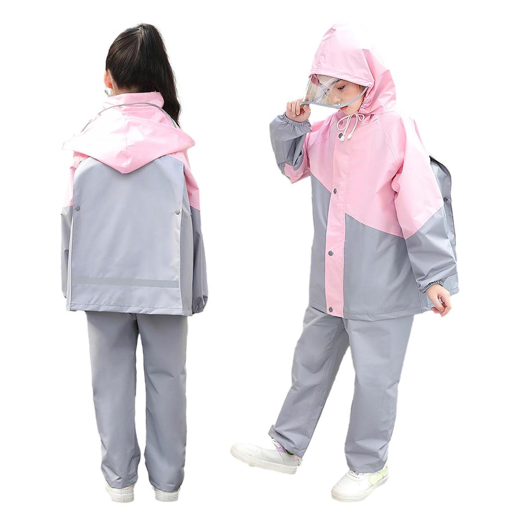 Kids Top and Bottom Rain Compatible with School Kids Super Water Night Elementary Junior High Outdoor Rainy Season Storage Bag Included [Matreeglam]