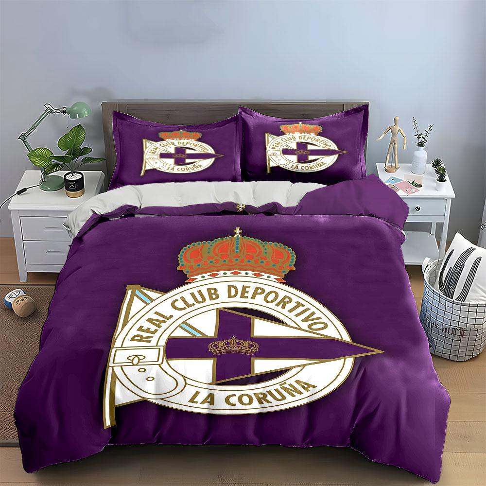 Purple Deportivo La Coruña Set Bedding Duvet Cover Set Duvet Cover Pillowcases  (1 * Duvet Cover 2 * Pillowcases, without duvet insert)