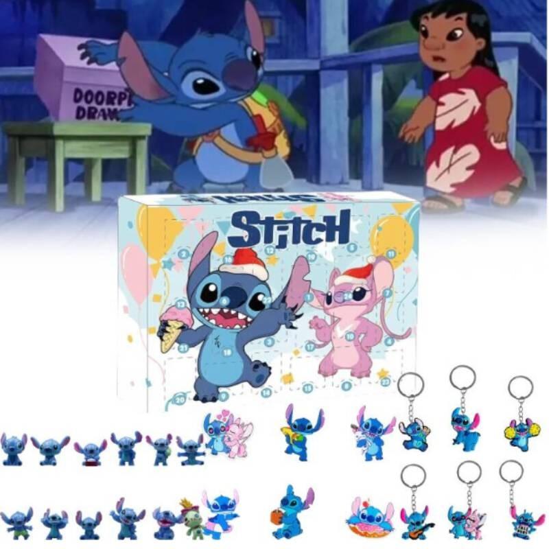 Stitch Christmas Countdown Calendar With 24 Keychain Toys For Holiday Gift And Interactive Play