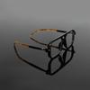 Nicht polarisierte Herren Stilvolle Blaulichtbrille - Großes Gestell, Doppelbrücken-Design mit Nietendetail, Vintage Quadratische Computerbrille