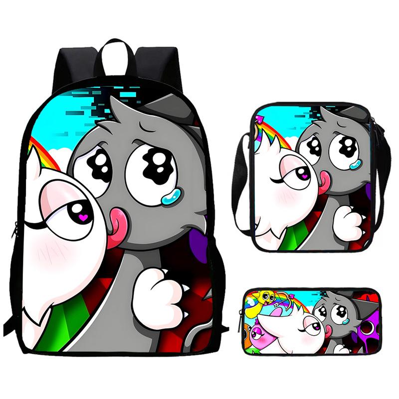 Sprunki Rhythm Box, Game Anime Backpack, Student Schoolbag, Computer Bag