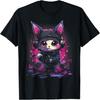 Anime Gamer Cute Gaming Kitten T-Shirt - Black, Unisex-Adults, Small