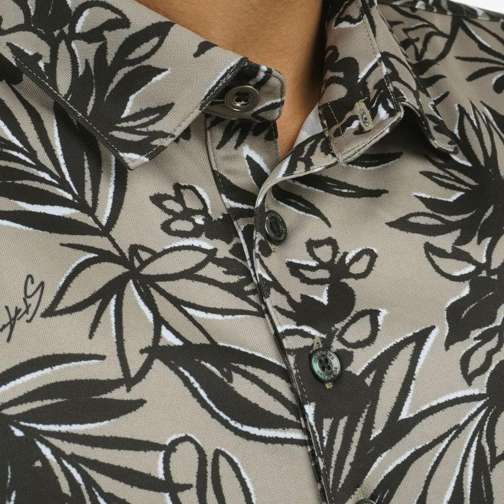 Andrews Short Sleeve Polo Shirt Botanical Golf LL St. Men's (COOLMAX Moisture-Wicking, Quick-Drying, Pattern) / / 042-4160557 040_Beige,