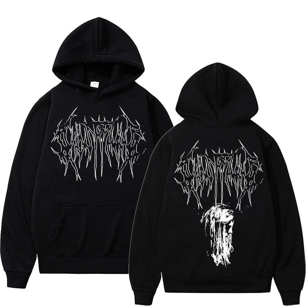 Rapper Ghostemane Squeeze Graphic Autumn and Winter Printing Hoodie Men's Fashion Letter Graphic Harajuku
