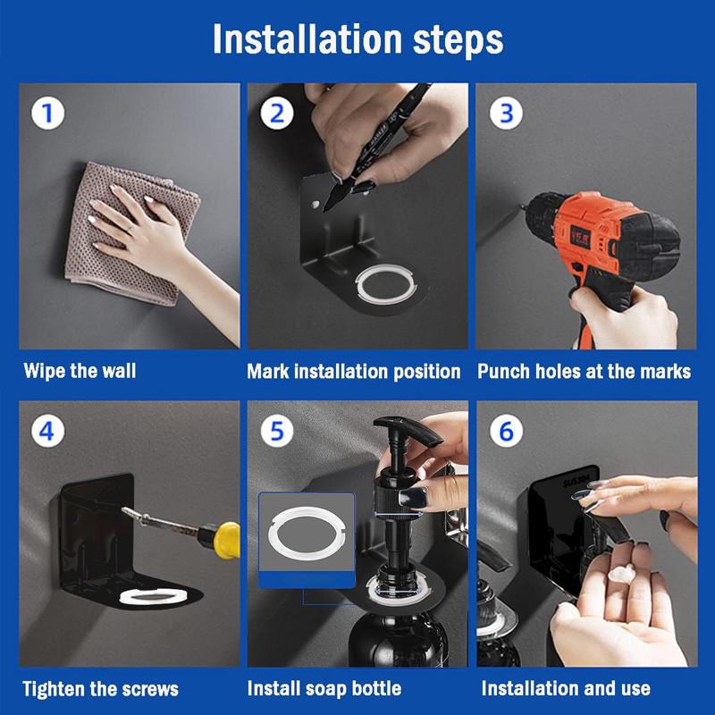 Dispenser de săpun lichid de 500 ml Balsam șampon gol reîncărcat Recipient pentru spălarea corpului cu etichetă/raft/tavă pentru baie, bucătărie