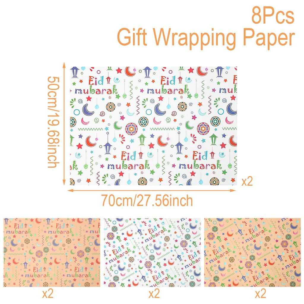 Eid Mubarak Kraft Wrapping Paper Ramadan Kareem Decoration For Home 2025 Ramadan Kareem Islam Muslim Party Eid Al Adha Gifts