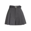 Women's High-Waisted Gray Pleated Shorts Skirt - Loose Wide-Leg Cargo Pants, Summer 2025 Collection