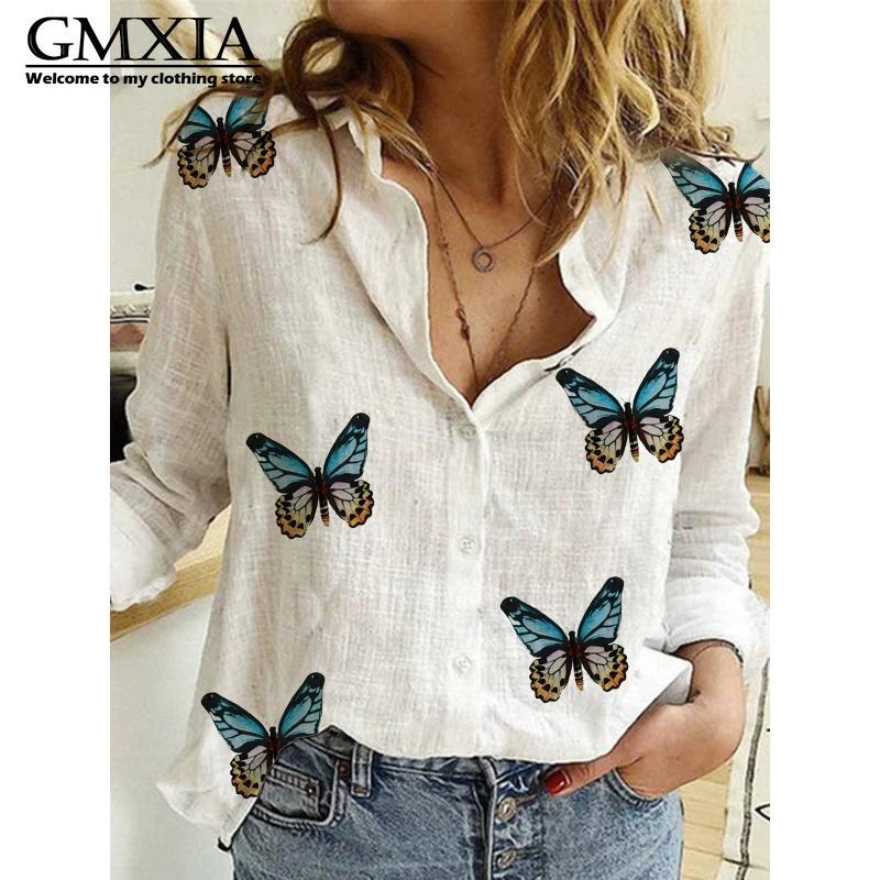 GMXIA Damska Moda Casual Rekreacyjna Bluzki i Koszule z Długim Rękawem z Kołnierzykiem POLO