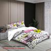 3pcs Cutel Cats Duvet Cover Cartoon Cat Pattern 3DPrint Gifts For Students Girls 100% Polyester Bedding Sets With 2Pillowcases