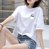 Cotton Unisex T Shirt for Women Korean Fashion Loose Teen Oversized Plus Size Tops On Sale Printed Graphic Os
