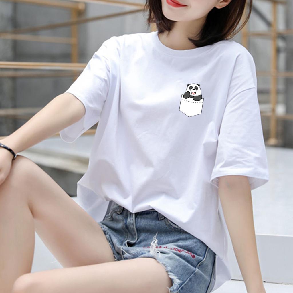 Cotton Unisex T Shirt for Women Korean Fashion Loose Teen Oversized Plus Size Tops On Sale Printed Graphic Os