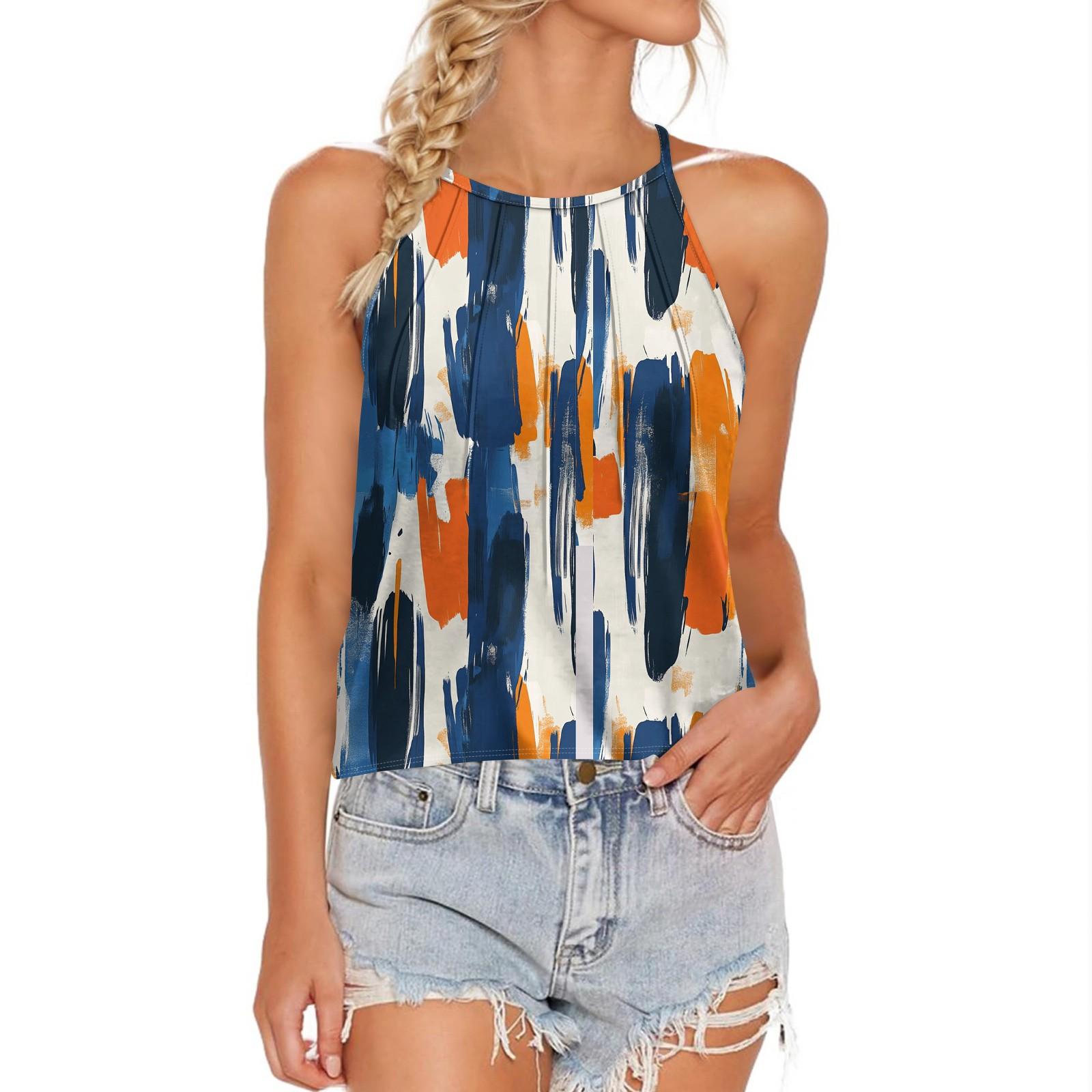 

Женская мода плиссированный жилет подтяжки топ XL жёлтый