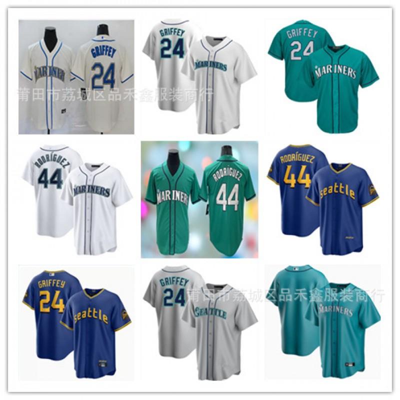 Mens Embroidered Baseball Jersey Seattle Mariners 24 Griffey Cotton Sport Top Basketball Fans