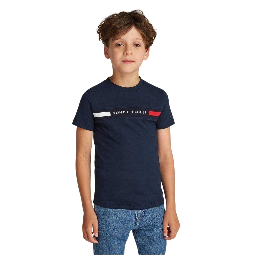 Tommy Hilfiger Boys Block Stripe Ribbed Regular T-Shirt