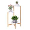 Susire Flower 3 Houseplant Vase Flower Decorative Pot Potted Flower Rack Stand, Tiers, Stand, Indoor, Wooden, Stand, White, Stand, Stylish, Simple,