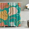 Colorful Shower Curtain With Circle Patterns: Perfect Addition For Your Bath Decor! Green Yellow Geometric Design