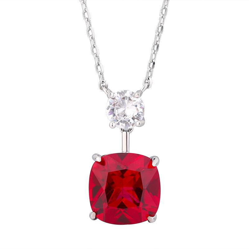 Jewelry Copper Bottom Gold-Plated Simulation Pigeon Blood Red Corundum Green Nano Blue Spinel Retro Temperament Set Main Stone