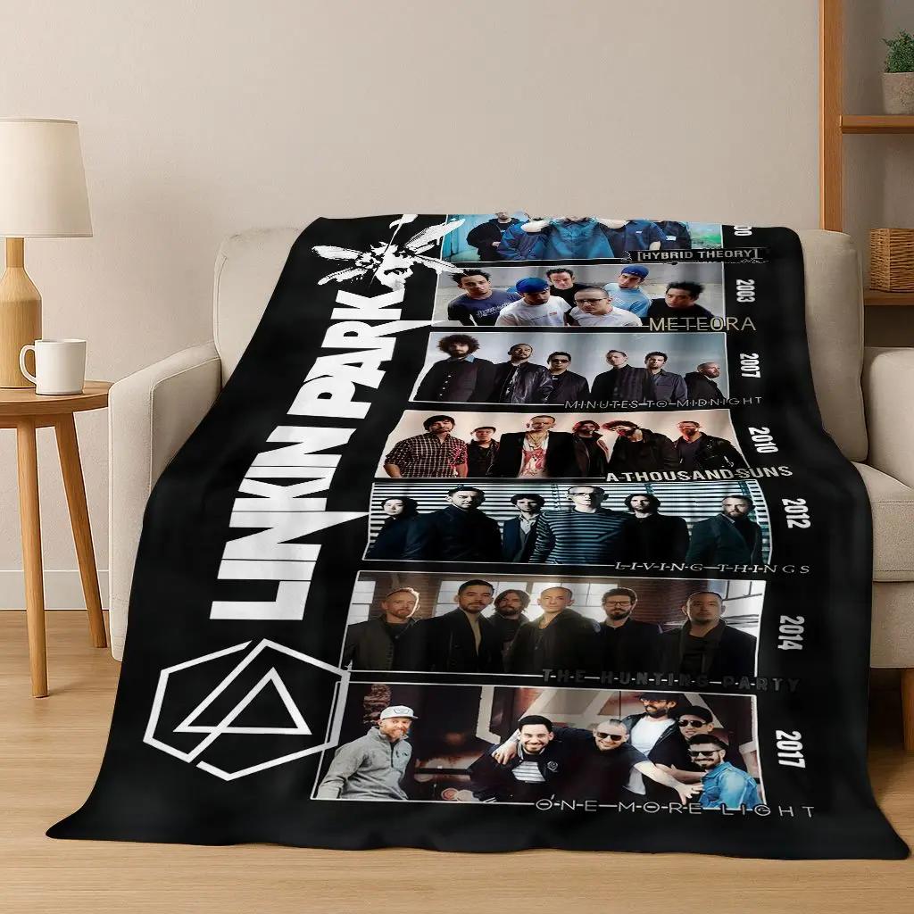 Coperta in Flanella Classica L-Linkin Park Segno Rock Band Art, Coperta Morbida Accogliente per Casa Camera da Letto Letto Divano Coperta da Picnic Regalo Bambino