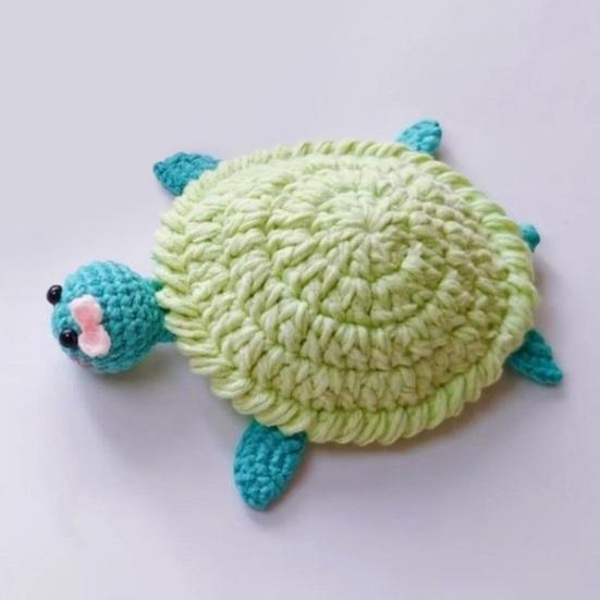 Crochet Coaster Frog Squid Turtle Insulating Coffee Mats Animal Pattern Drink Coasters Novelty Gift for Home Party Office